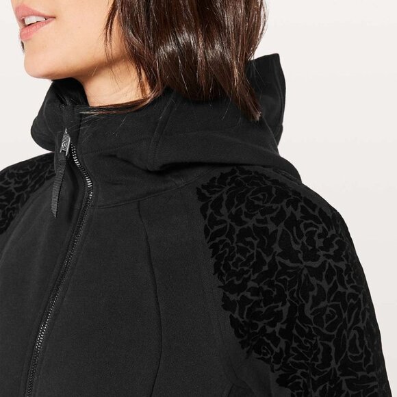 Lululemon Scuba Hoodie Light Cotton Fleece (Floral Flock) Black Size 6 - Picture 16 of 16